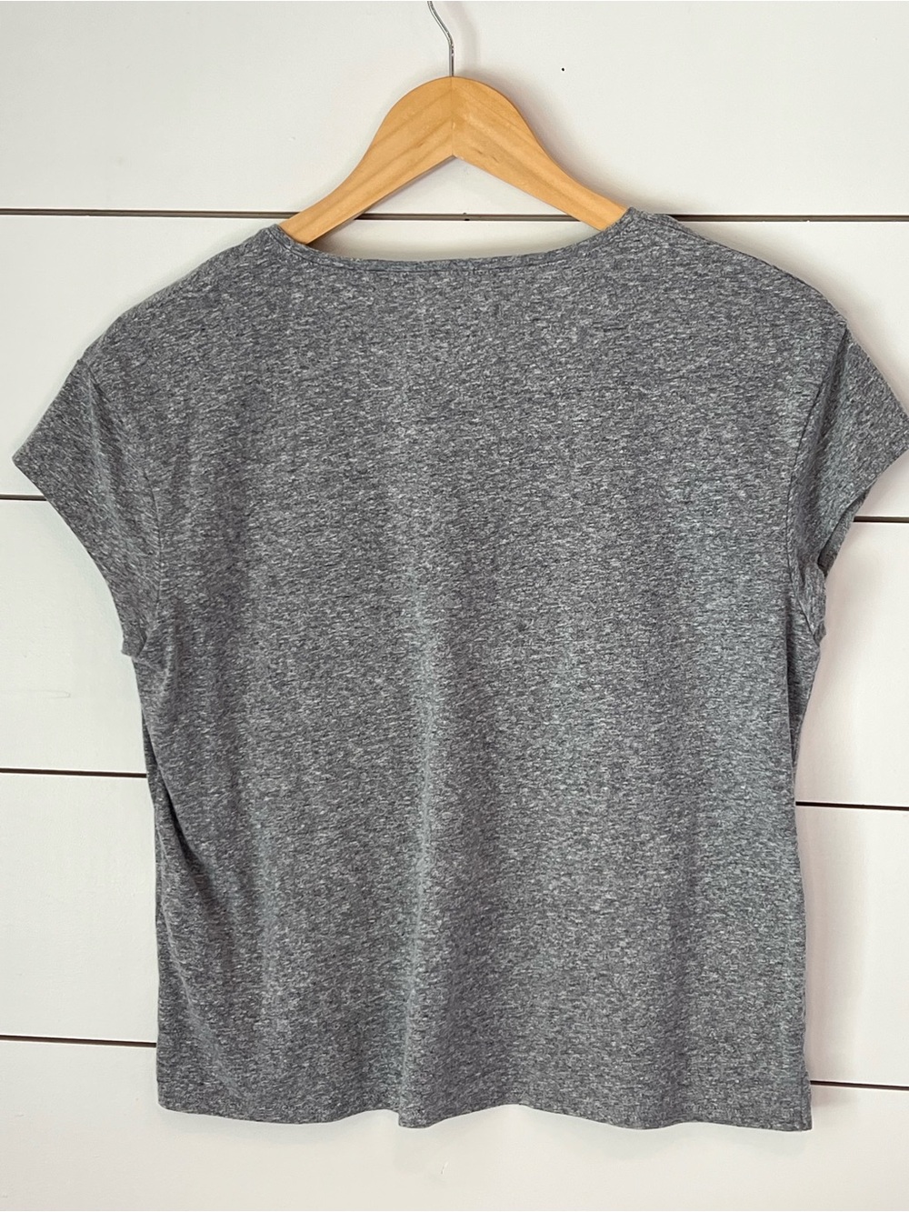 Madewell Heather Gray V-Neck Short Sleeve Tee - Picture 2 of 4